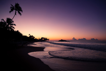 Sunrise on Mirissa Beach, Sri Lanka.