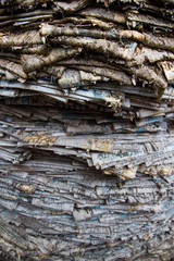 newspaper stack sculpture at the DeCordova Sculpture Park and Museum in Lincoln Massachusetts