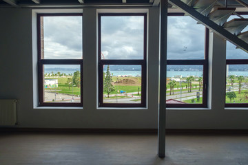 View of the seaside park from the windows