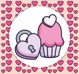 padlock with heart love icon