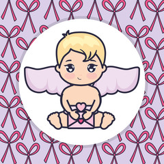 little cupid baby with love envelope