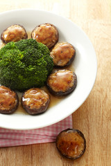 Delicious Chinese cuisine, mushrooms and meat