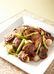 Delicious Chinese cuisine, fried beef