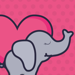 cute and little elephant with heart