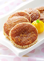 Delicious Chinese dessert, pumpkin pie