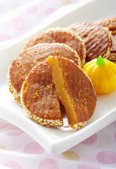 Delicious Chinese dessert, pumpkin pie
