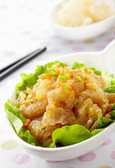 Delicious Chinese cuisine, salad sea bream