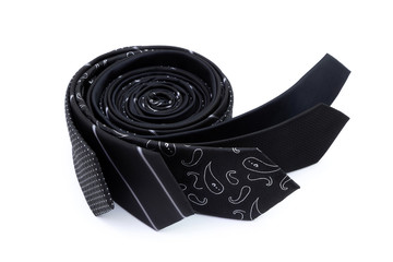 Rolled black ties