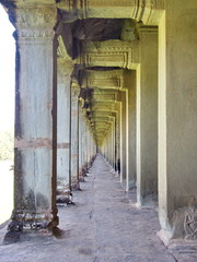 close-up texture of stone carving in the Temple of Angkor Wat in Seam Reap City, Cambodia in 2012 ,...