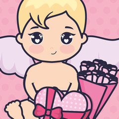 little cupid baby with gift