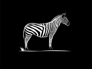 Naklejka premium simple silhouette outline zebra animal