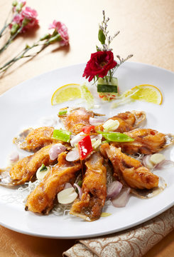 Delicious Chinese cuisine, fried fish pieces