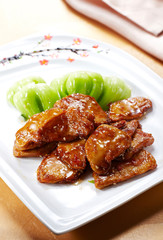 Delicious Chinese cuisine, fried foie gras