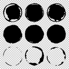 Abstract vector ink frames on transparent background