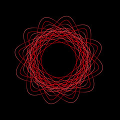 art , round line frame abstract digital like a flower and bird nest , spirograph illustration vector image