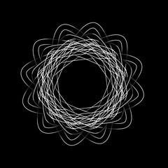 art , round line frame abstract digital like a flower and bird nest , spirograph illustration vector image