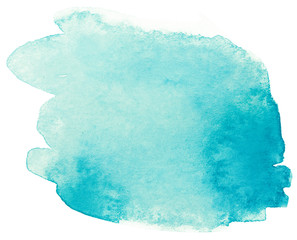 watercolor texture color aquamarine blue. 321c color on paper texture on white background.