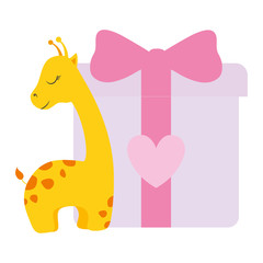 gift box present with giraffe