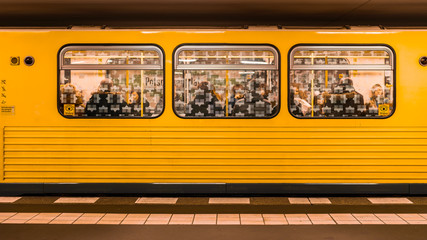 yellow subway car