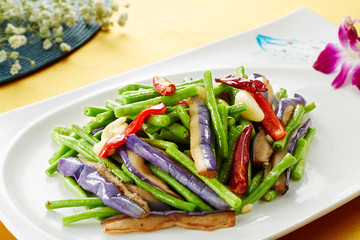 Delicious Chinese cuisine, chili fried beans