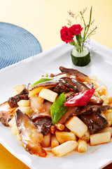 Delicious Chinese cuisine, stir-fried sea cucumber