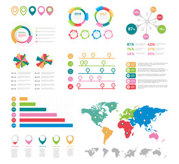 Obraz premium Flat infographic elements. Presentation chart elements vector set