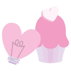 sweet cupcake with heart