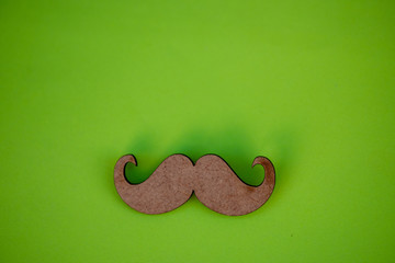 Moustache isolated against green background