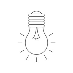 Incandescent lamp bulb. Outline. Vector icon.