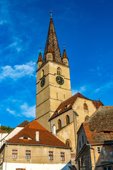 Fototapeta na wymiar Lutheran Cathedral of Saint Mary in Sibiu, Transylvania region, Romania