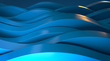 3d render blu elegant background with abstract  waves line effect