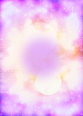 Obraz premium Liquid shapes cover with dynamic fluid. Neon bauhaus gradient with purple luminous background.