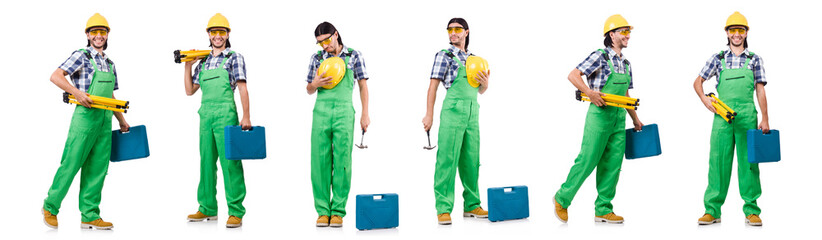 Industrial worker isolated on the white background