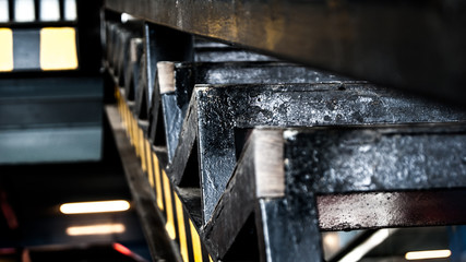 metal material at stairs