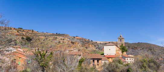 Fototapeta na wymiar Panorama of Santibanez de Ayllon village in Spain