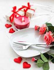 Table setting  for lovers