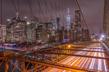Fototapeta na wymiar Brooklyn Bridge and Manhattan