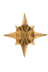 Golden stucco asterisk. Isolated