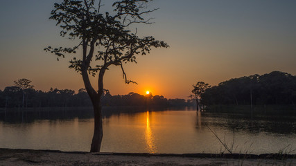 sunset ankor wat