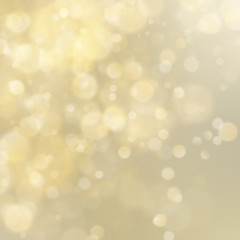 Abstract golden glitter defocused bokeh background. Christmas template. Holiday Lights. EPS 10