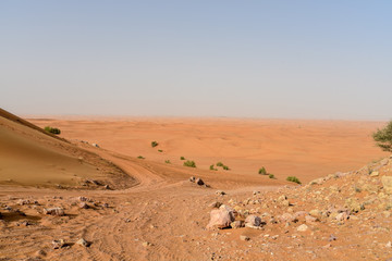 Pink Rock, Sharjah desert area, one of the most visited places for Off-roading, dune bashing and adventure by off roaders