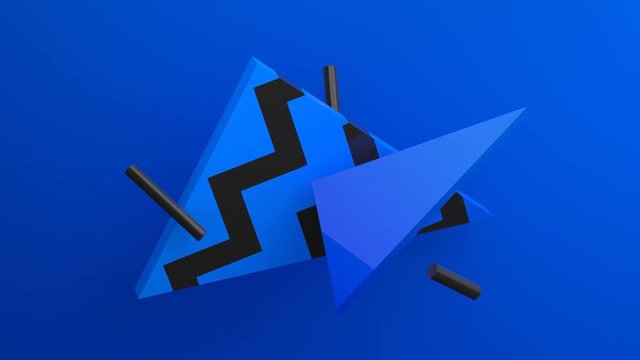 Abstract 3d rendering, background with moving geometric shapes. Modern animation, motion design, 4k seamless looped video