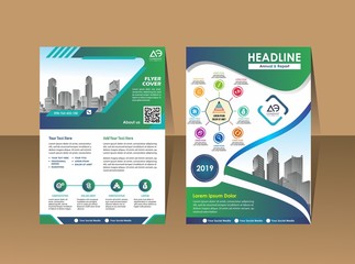 Corporate flyer, layout template. with elements and placeholder for picture.