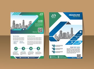 Corporate flyer, layout template. with elements and placeholder for picture.