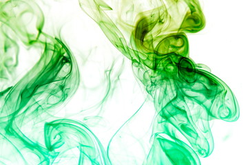 Colored smoke on white background