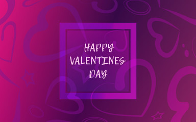 Valentine's Day background with  hearts. Love banner or greeting card. Place for text. Eps10 vector illustration