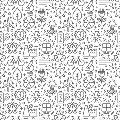 Seamless pattern with ecology related elements. Vector eps 8