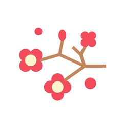 Plum blossom vector, Chinese lunar new year flat icon