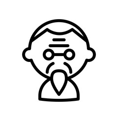 Chinese elderly vector, Chinese lunar new year line icon