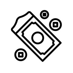 Red envelope vector, Chinese lunar new year line icon